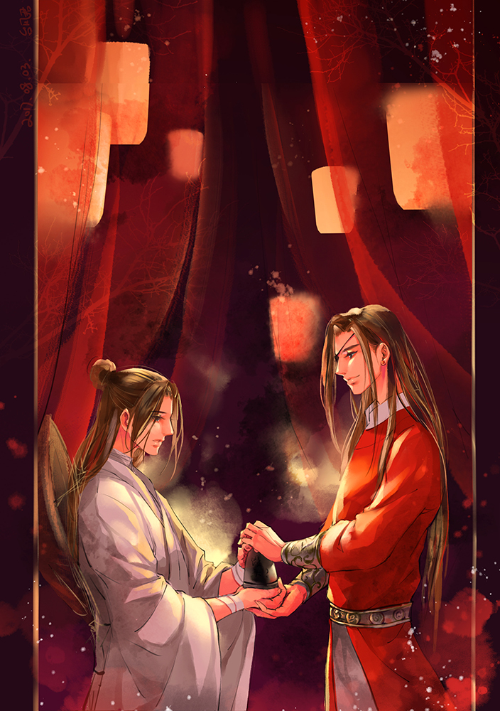 墨香铜臭##天官赐福# 花城 谢怜 绘师:台风君已经弃治了