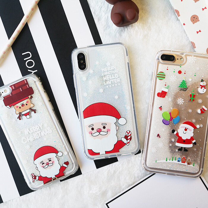 圣诞老人流沙IPhone 8p手机壳透明苹果X全包