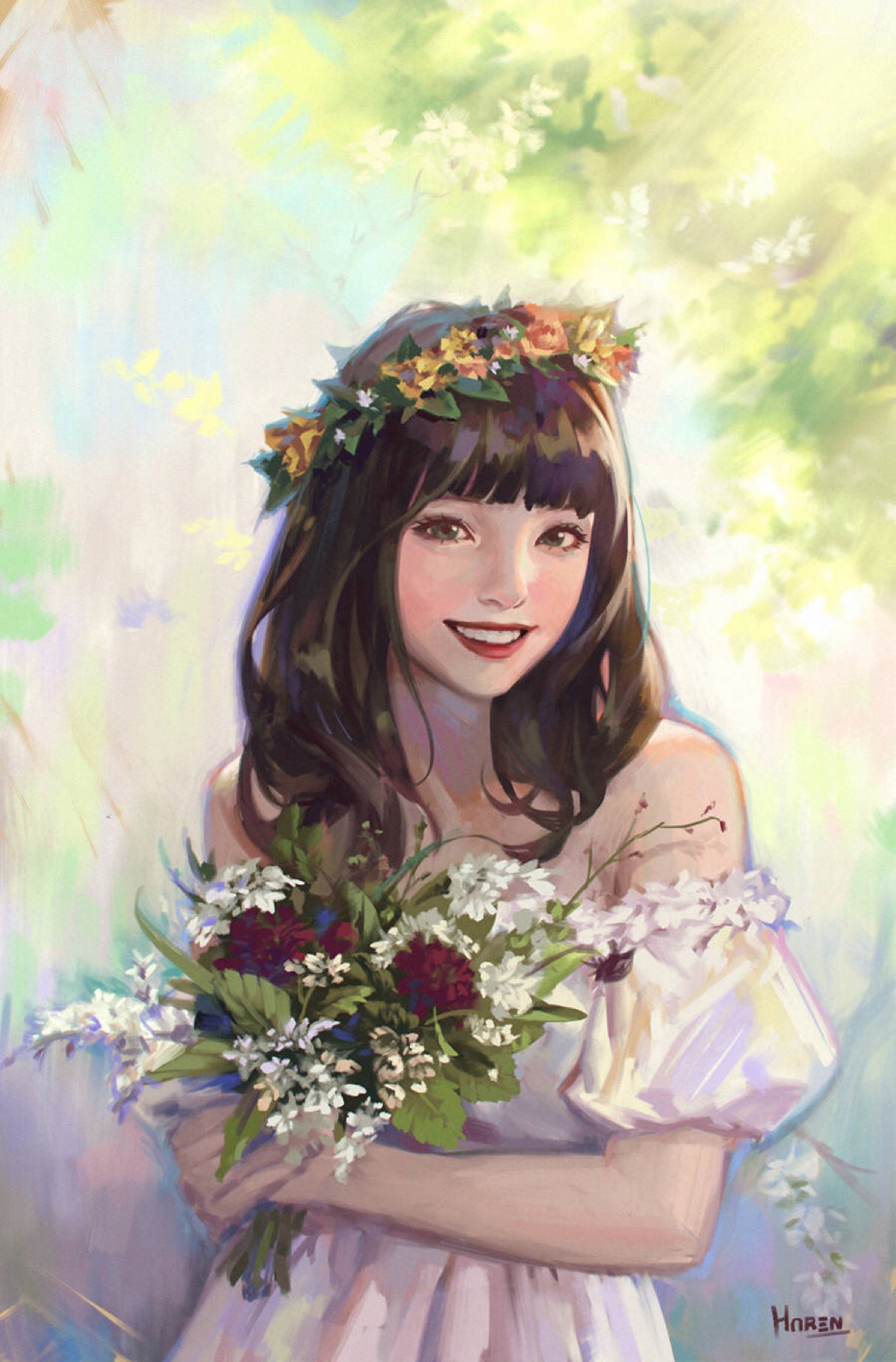 美式波普感头像 壁纸 油画少女