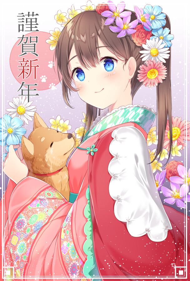 谨贺新年 迎春 p站 动漫 二次元 插画 彩绘 元旦