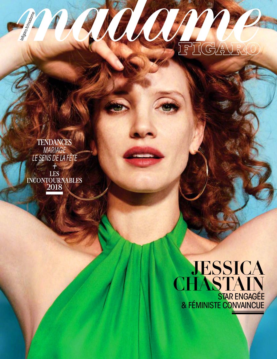 杂志大片# madame figaro january 05, 2018: #jessica chastain# by