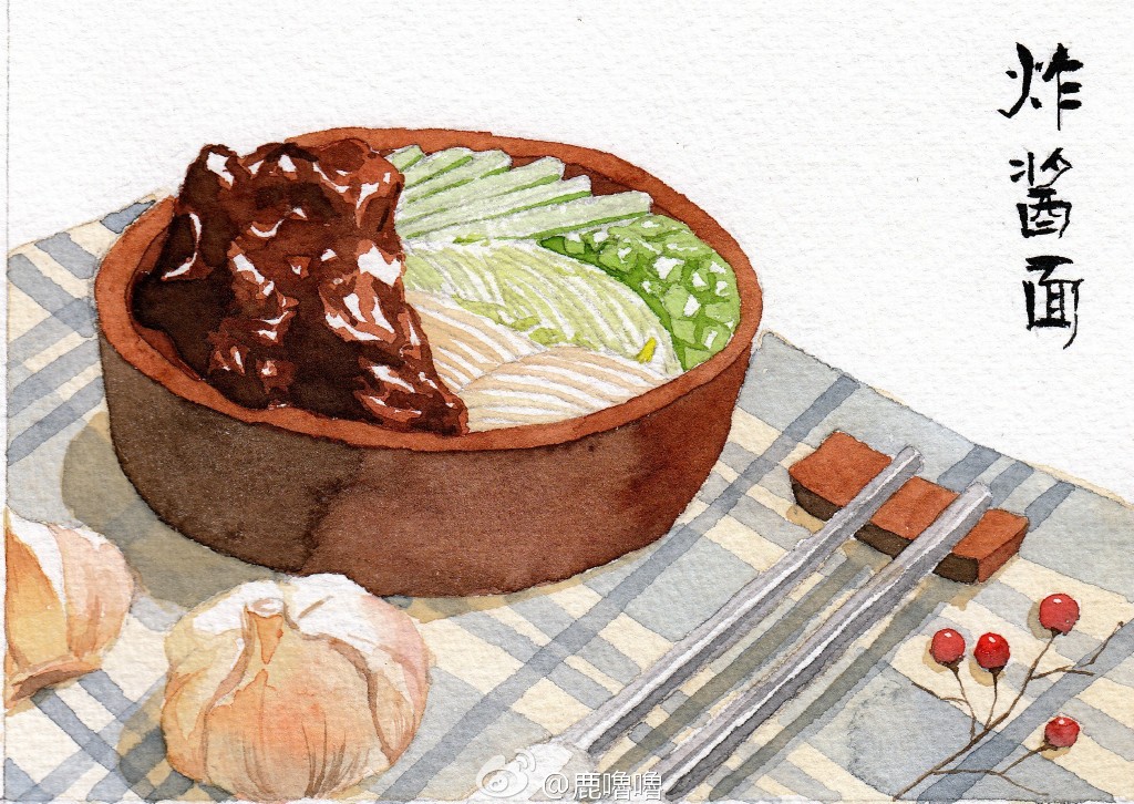 【水彩美食插画】作者:鹿芽一