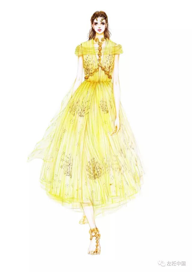 彩铅服装设计稿