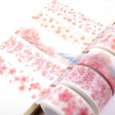小清新手绘花瓣富士山装饰日记创意樱花手帐和