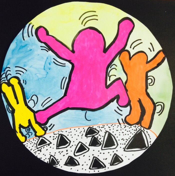 《跳动的小人》根据美国街头绘画艺术家的凯斯.