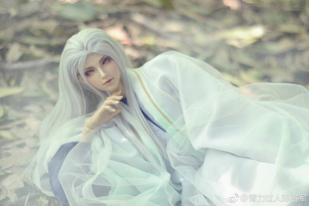 古风 银发 美男 sd娃娃 bjd 玩具 人偶 壁纸 萌物 精致