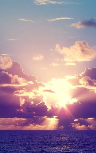 【杂图】日出日落,大海,唯美意境风景,手机壁纸