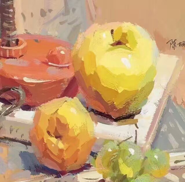 苹果水粉