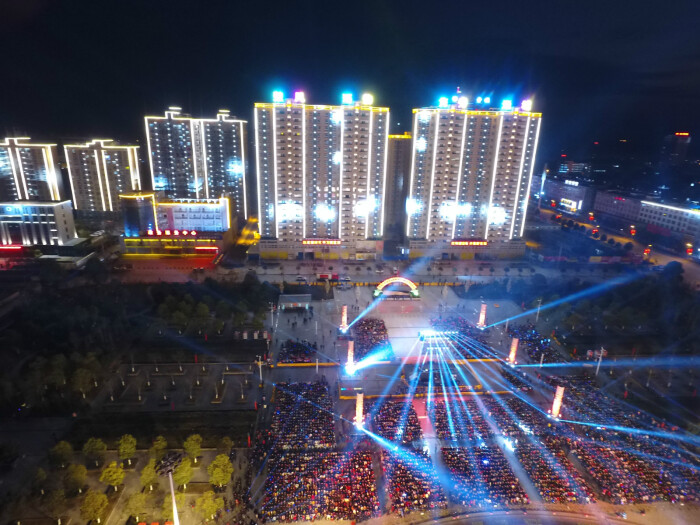 夜景 通城县 城东新区 通城县康美演唱会 银山广场 通城城区 湖北通城