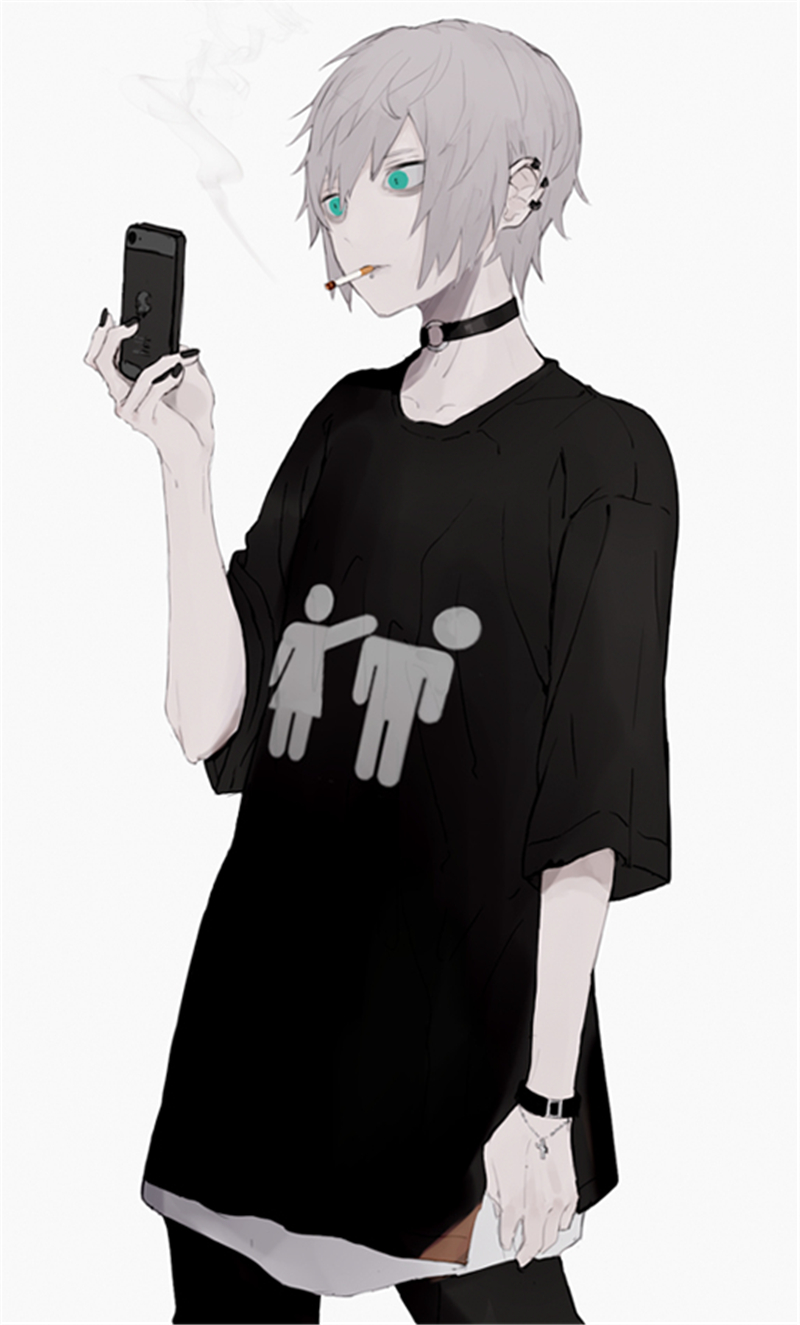 黑白 伤感 气质 冷艳 色彩 插画 同人 彩绘 p站 动漫 二次元 女生