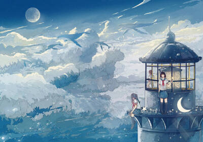 唯美 星空 樱花