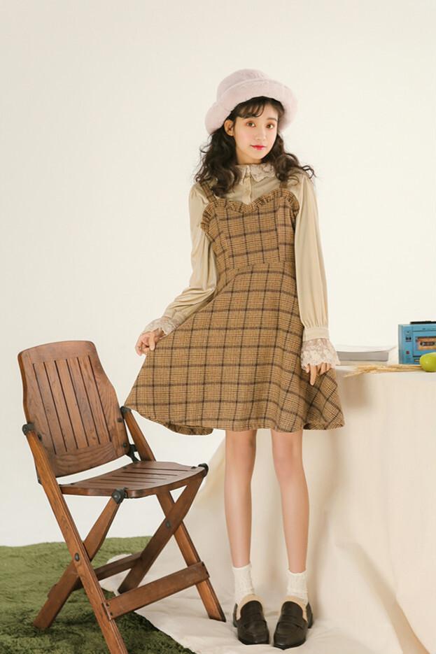 甜美衬衣复古蕾丝喇叭袖金丝绒衬衫女学生长…