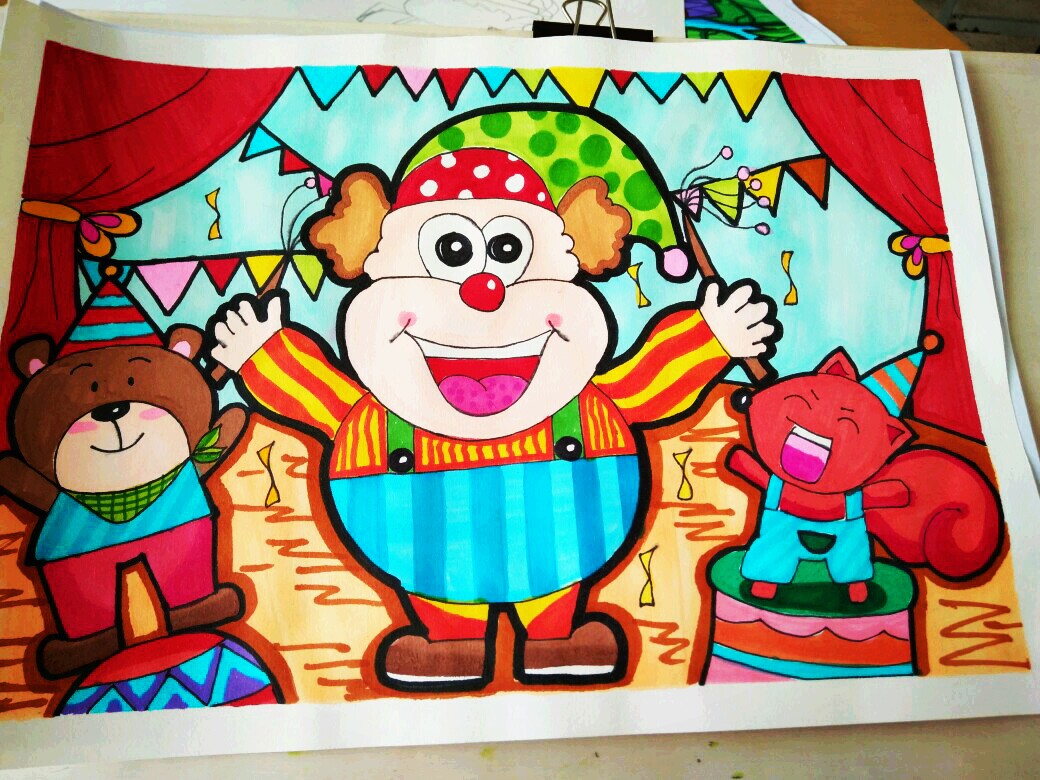 儿童画 主题画人物画 丹尼索儿童画手绘 设计