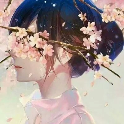 手绘唯美二次元情侣头像