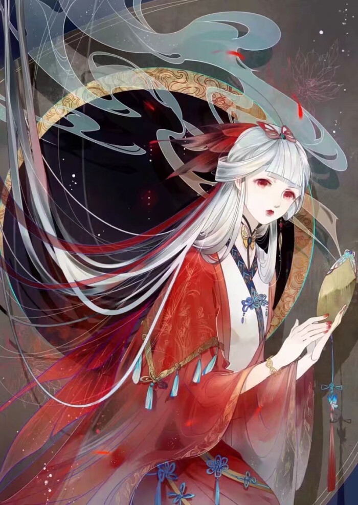 古风手机壁纸 红色 红衣女 【影】