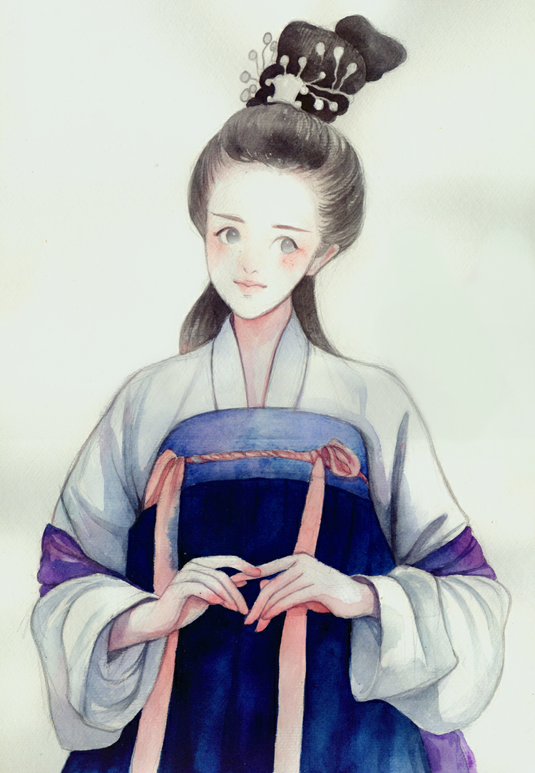 水彩人物古风
