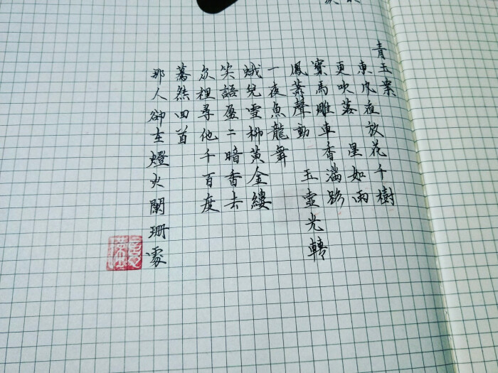 瑾忆 手写 楷书硬笔 百乐贵妃