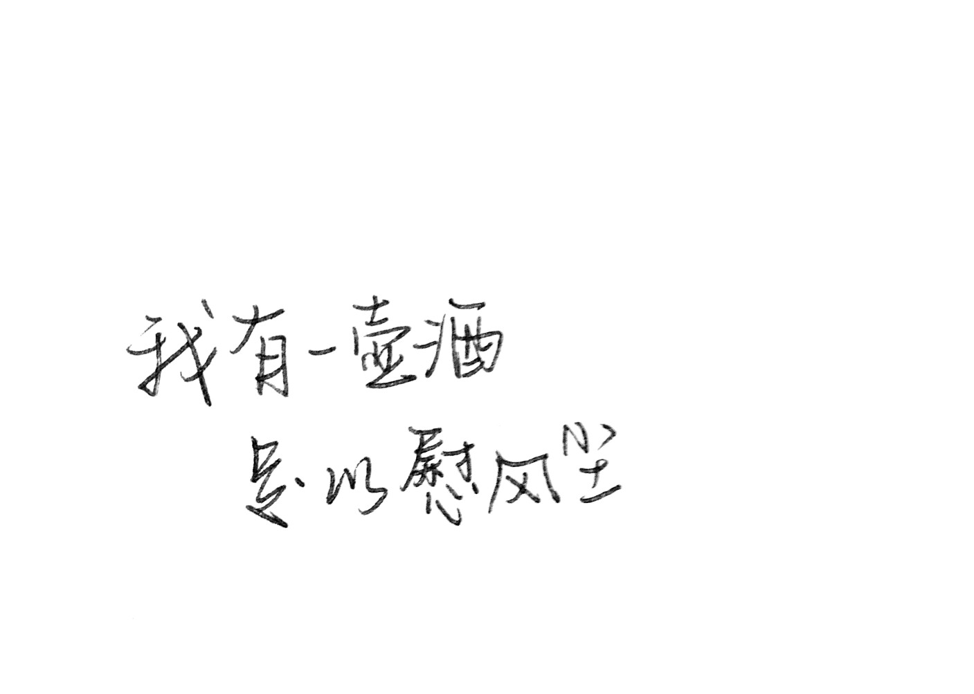 手写我有一壶酒足以慰风尘