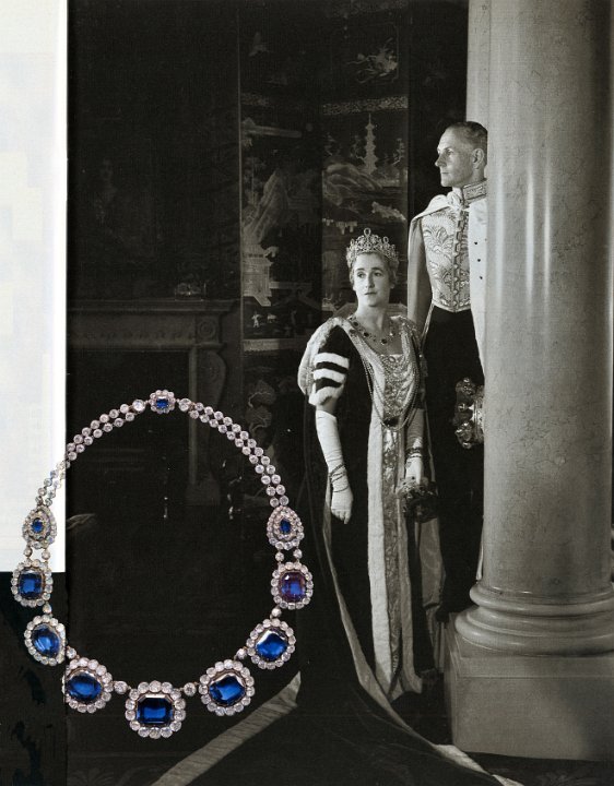 王室的蓝宝石珠宝首饰the sapphire parure was worn by the countess