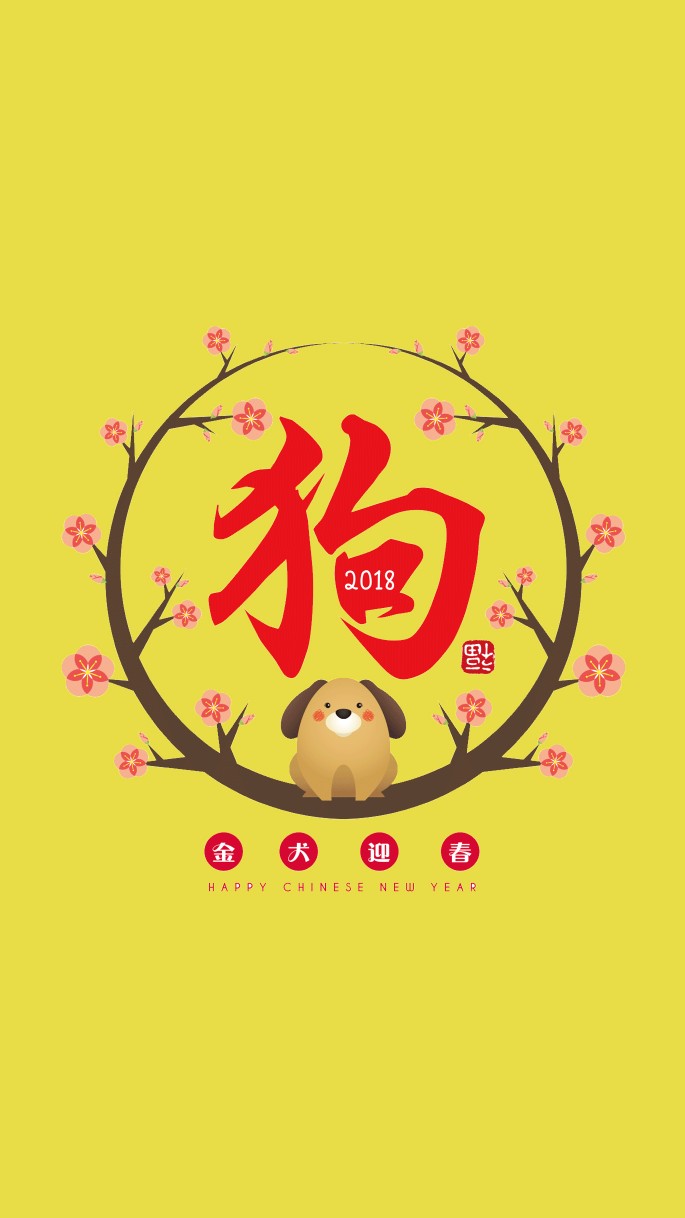 狗年新壁纸,新年行大运发大财～吉祥如意,万事顺利～旺旺旺()