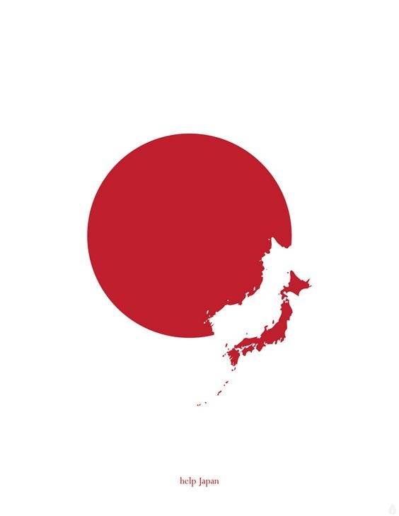 国旗元素(红白色与圆形)在日本海报设计中的应用