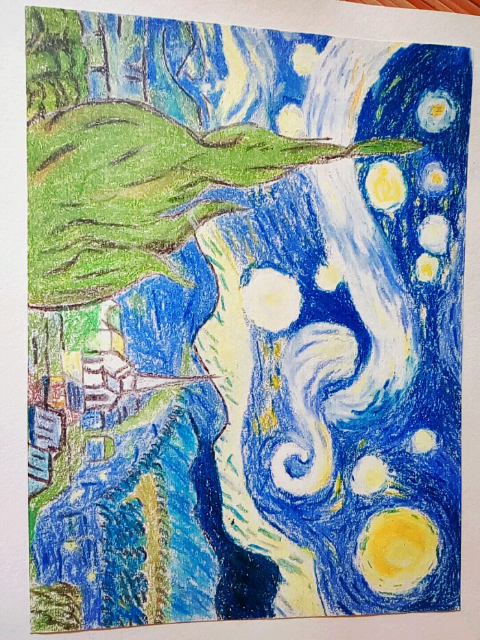 油画棒画的星空