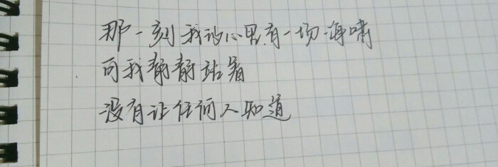 "那一刻我的心里有一场海啸,可我静静站着,没有让任何人知道."