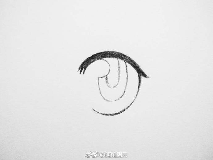 一组简单的动漫眼睛画法.(投稿:@会画画的云 )