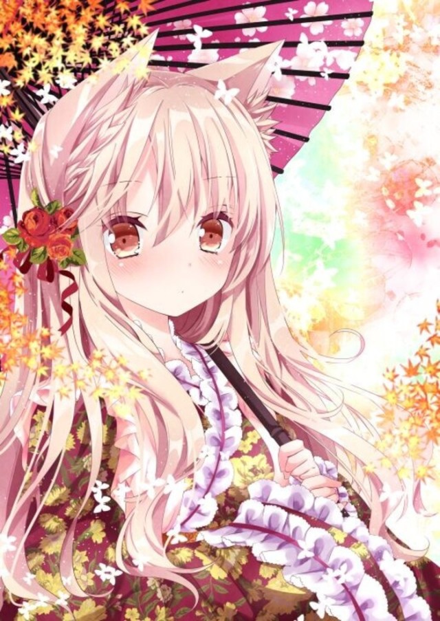 撑伞动漫少女