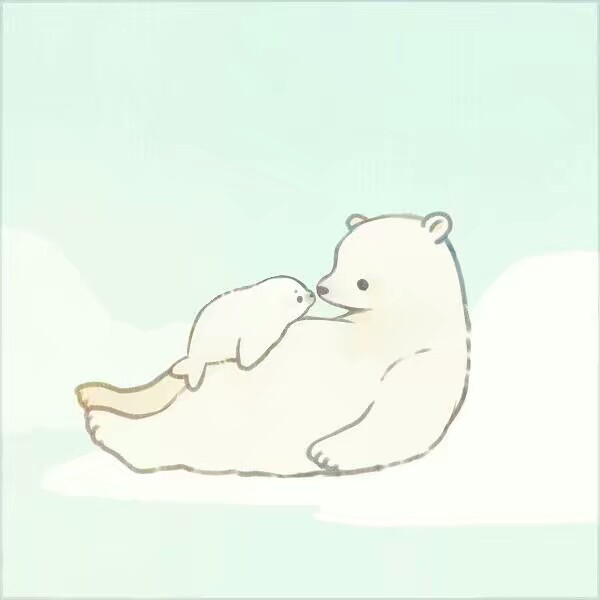 北极熊 可爱 卡通 萌 治愈 头像 憨厚