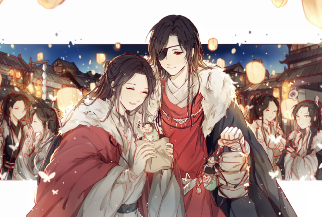 天官赐福 同人图 插画 壁纸 | 新年明信片 | 半次元-第一中文cos绘画