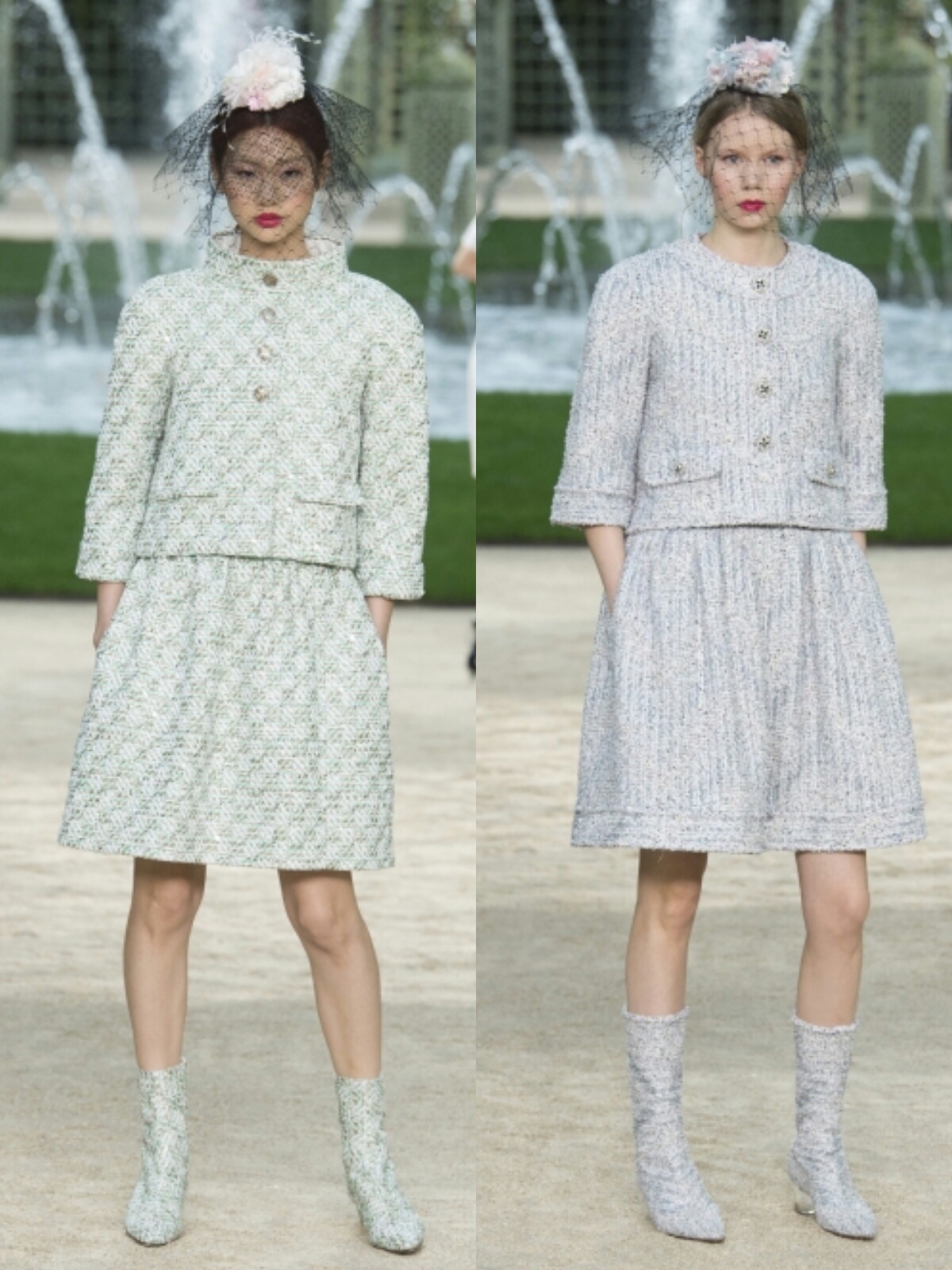 chanel2018春夏高定系列延续着往常的小香风的设计,充满着法式优雅.