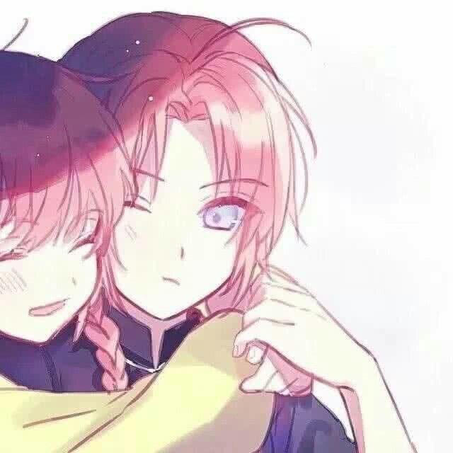 动漫粉色 男女朋友头像