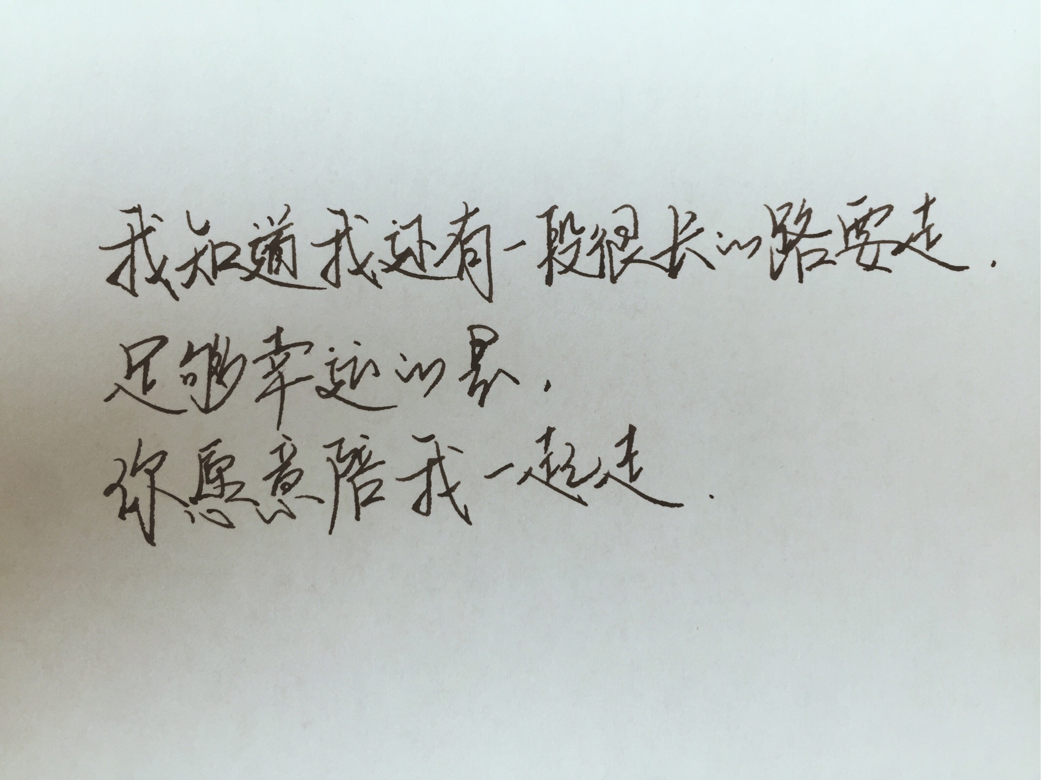 【每日手写文字打卡】我知道我还有一段很长的路要走,足够幸运的是,你