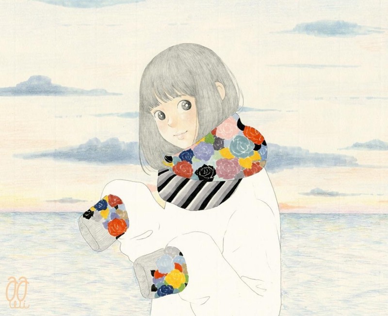 可爱的女孩子日系绘画图片