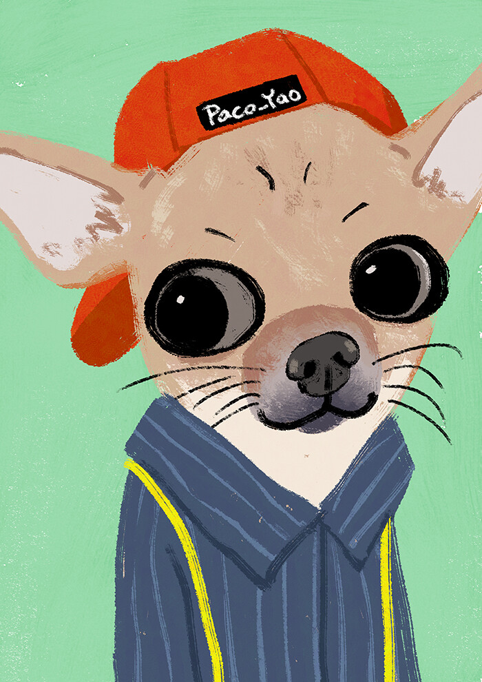 paco_yao 插画 原创 头像 狗年 吉娃娃
