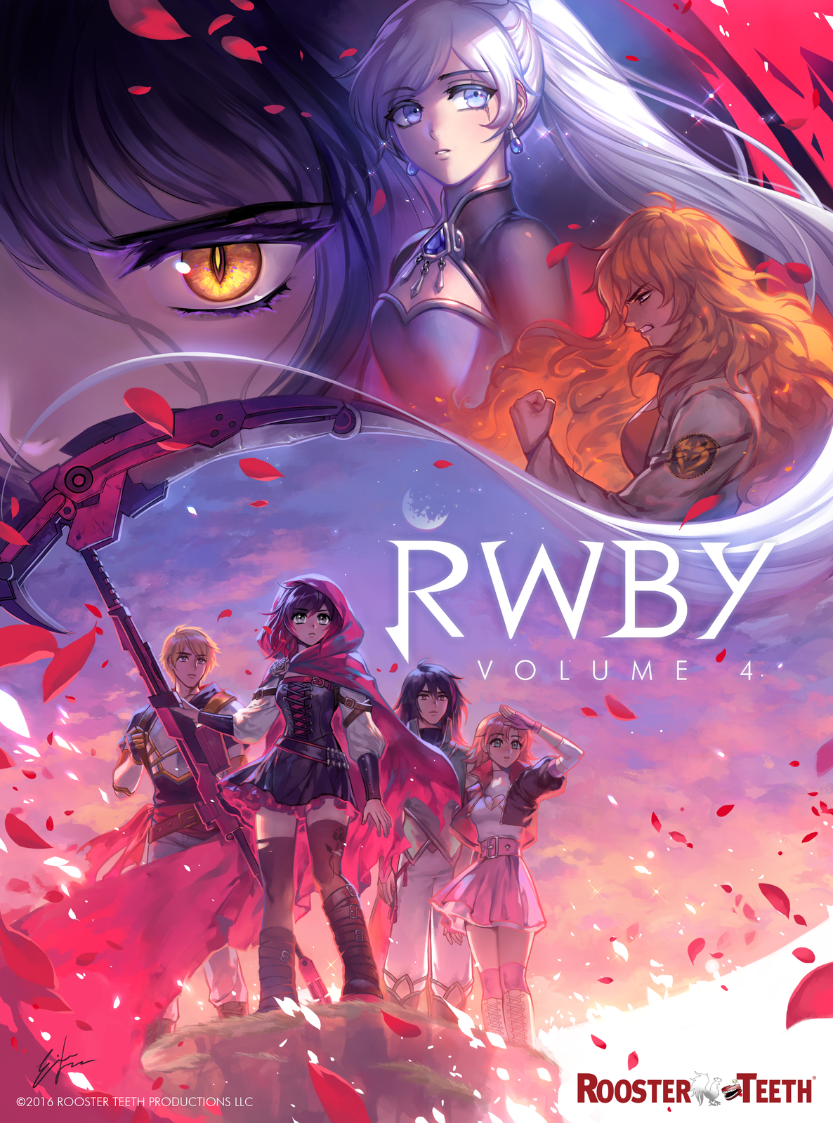 einlee, official art, png conversion, rwby, ruby rose, weiss