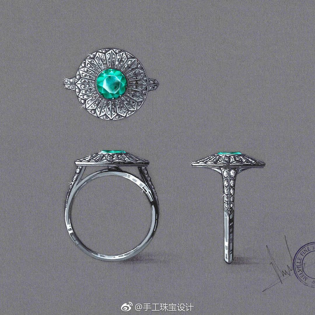 珠宝设计 手绘戒指