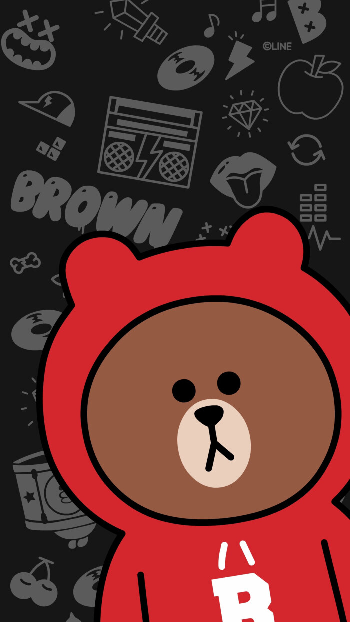 line friends 壁纸 iphone 可妮兔布朗熊 更多line friends壁纸请关注