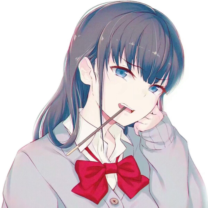 蓝色系 女生头像 少女 可爱 二次元 手绘 动漫