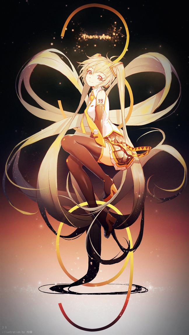 初音未来 二次元 少女 唯美 梦幻 意境 可爱 miku 双马尾搬运 侵权