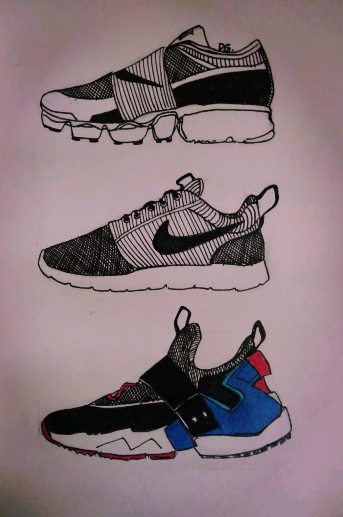 nike 耐克 手绘鞋子 装饰画