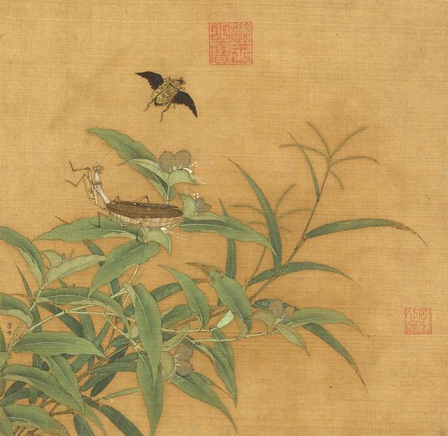 李迪(12世纪)在南,北宋之际,先后任职于宫廷画院,擅长花鸟,草虫,犬猫