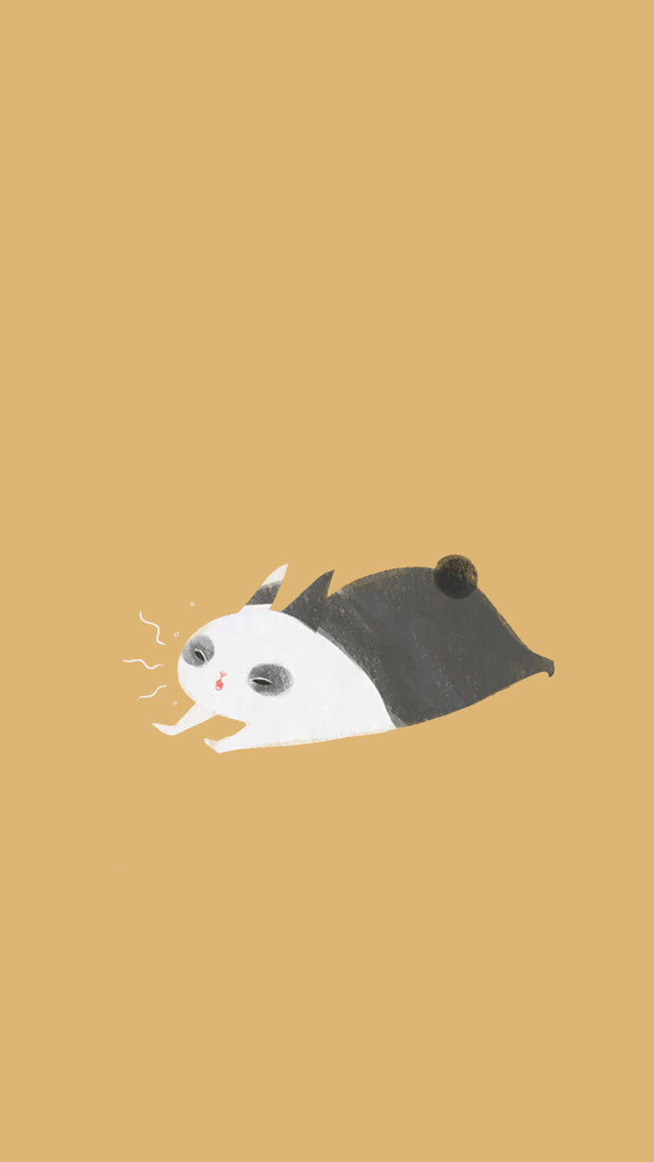 极简插画/彩色高清壁纸可爱小兔子系列黄色背景
