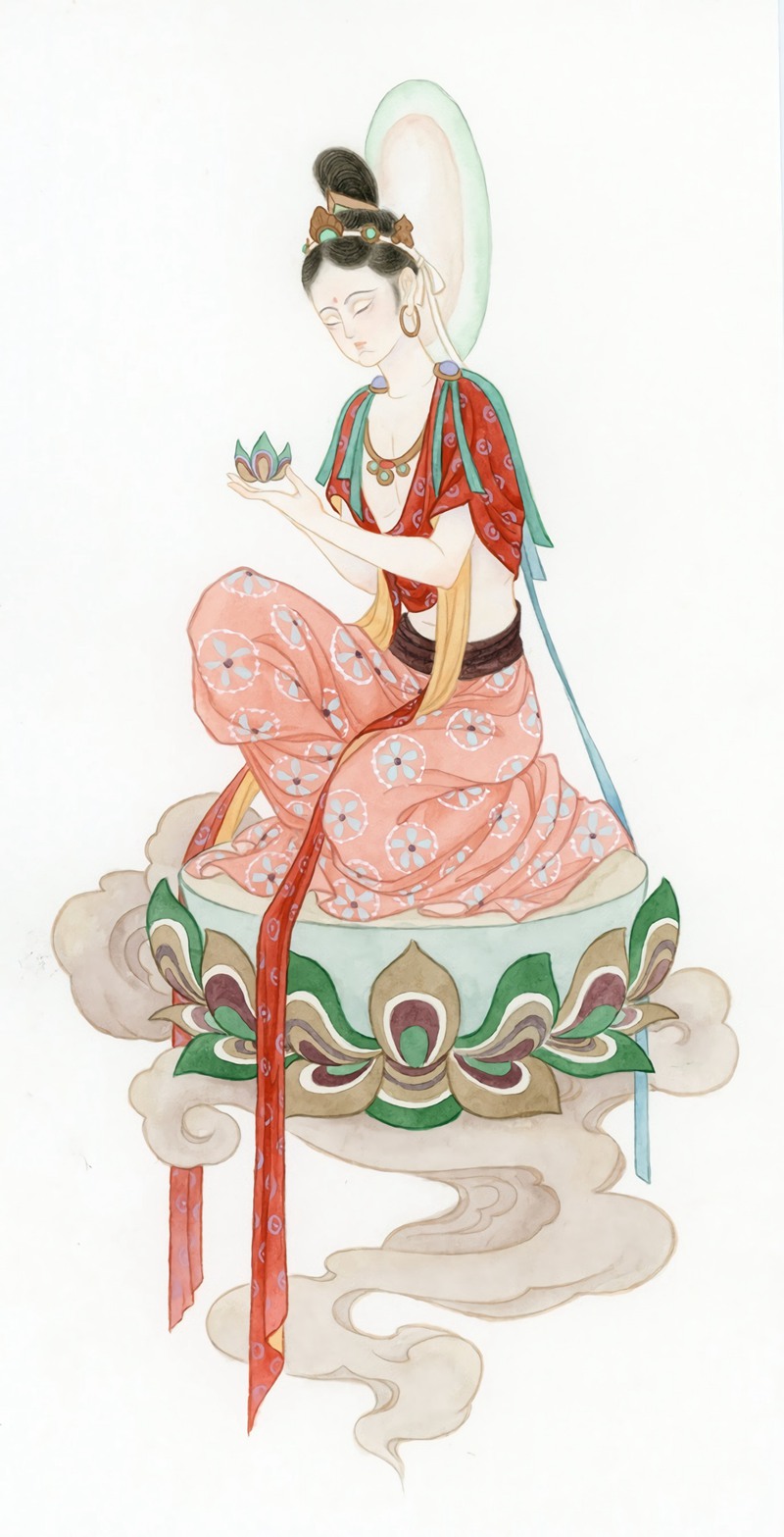 佛教壁画风格的人物手绘美图