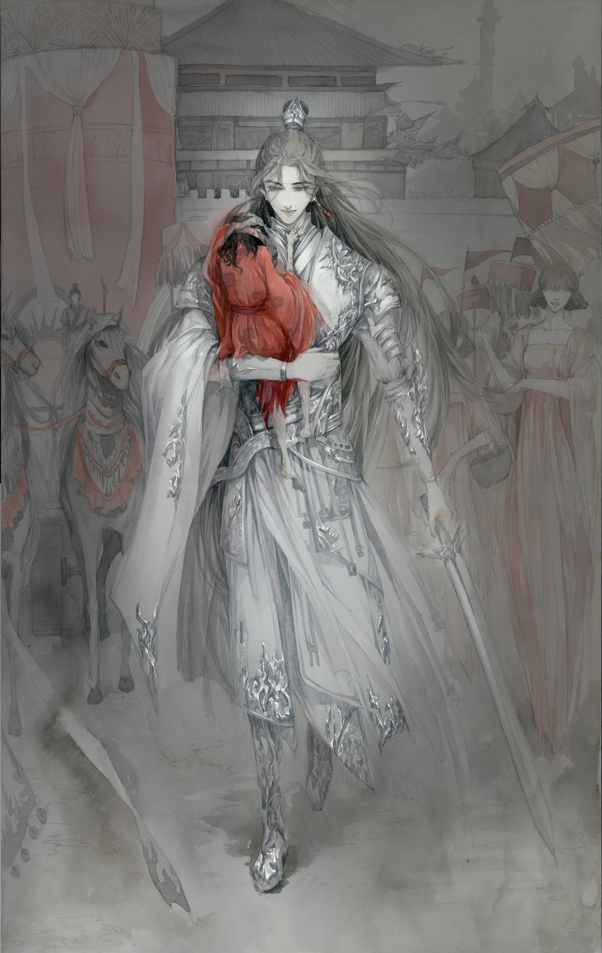 墨香铜臭##天官赐福# 花城 谢怜 绘师:风畔川蓿