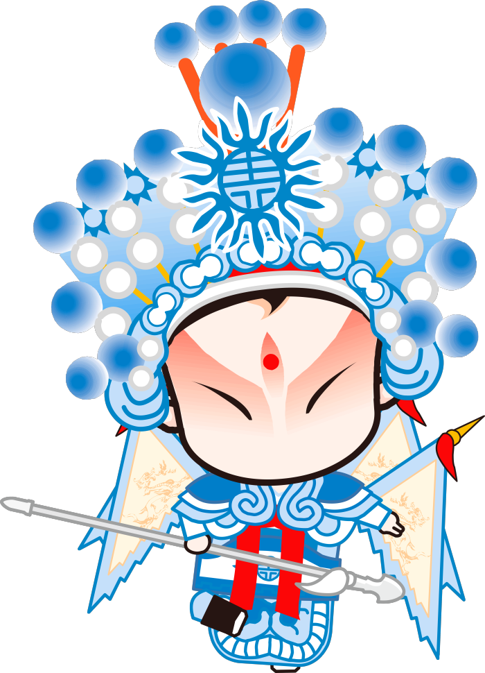 招财童子清文化国粹京剧卡通人物-堆糖,美好生活研究所