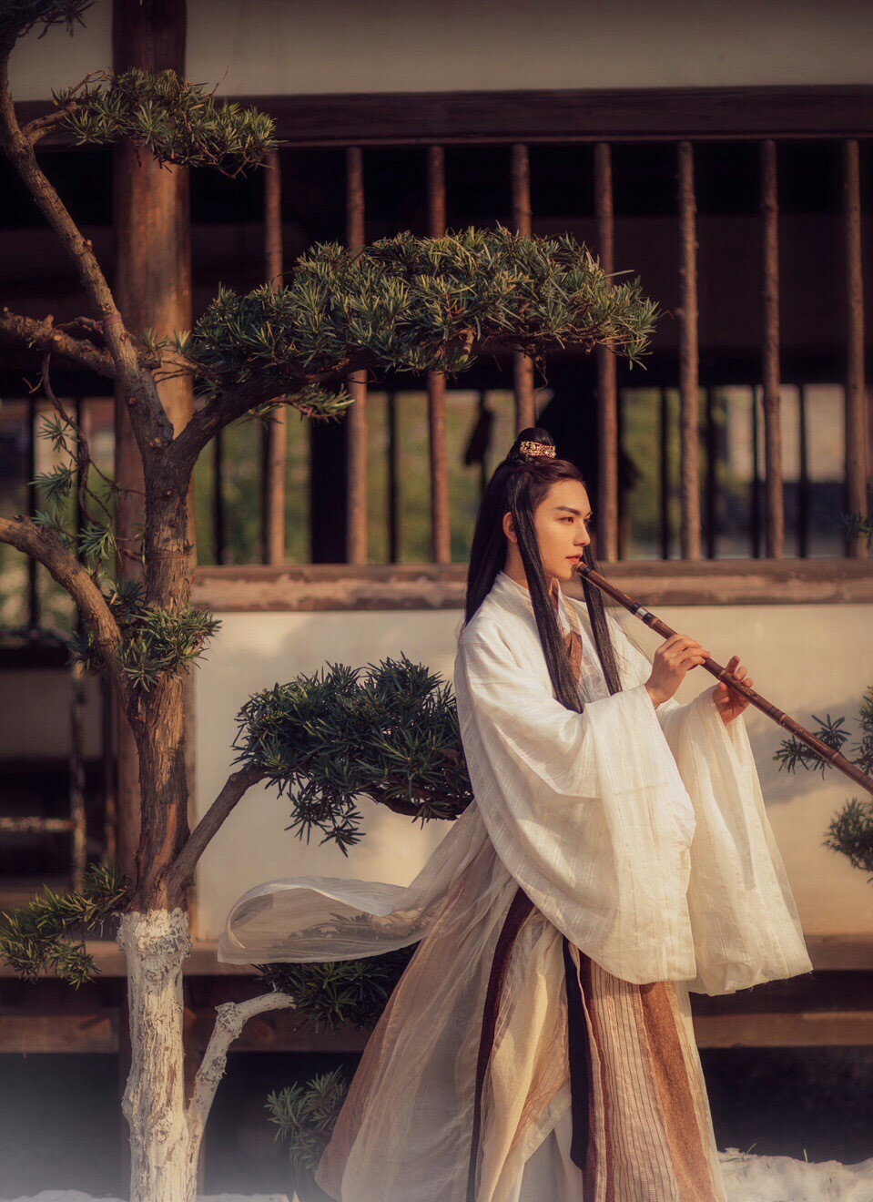 淡辉夕颜,公子如玉,是你执一把青伞,为我许下一世长安)古风真人男头 