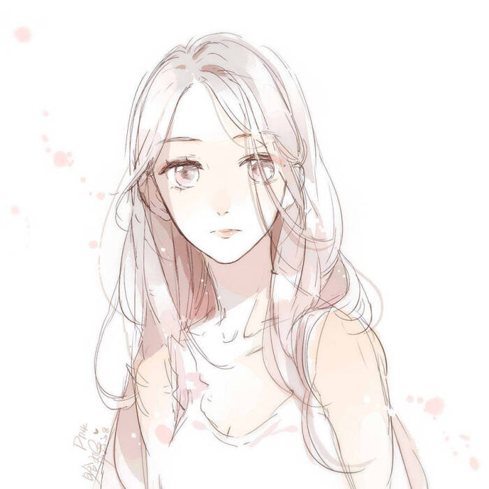 动漫 女生 头像 线稿