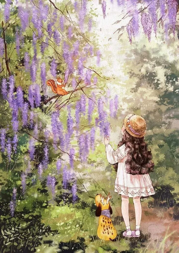 韩国 暖心森系插画